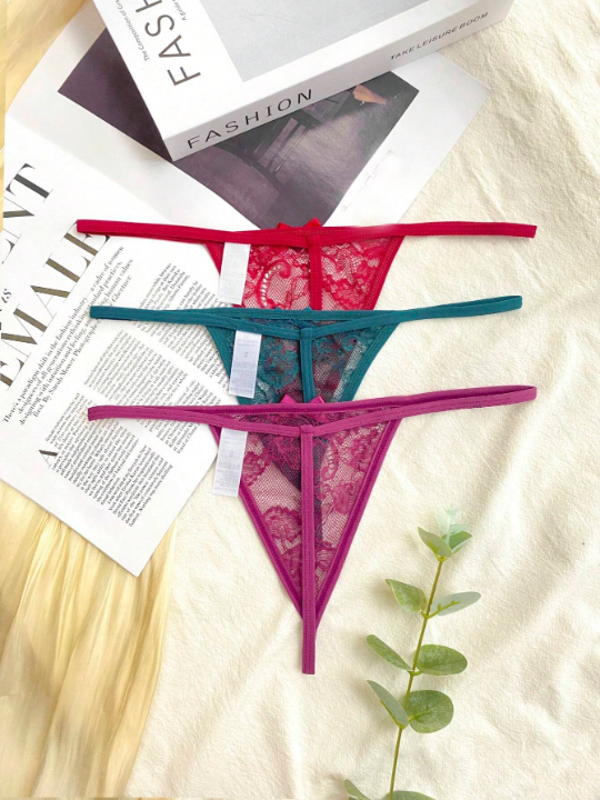 Classic Sexy 3pack Floral Lace Thong