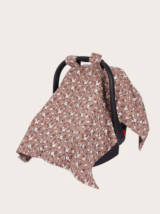 Baby Flower Pattern Fabric Stroller Seat Cover For Daily Use