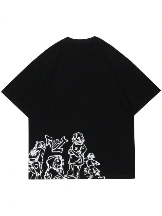 Men Cartoon Graphic Drop Shoulder Tee