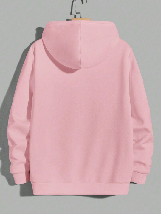 Cottnline Men Letter Graphic Drawstring Hoodie