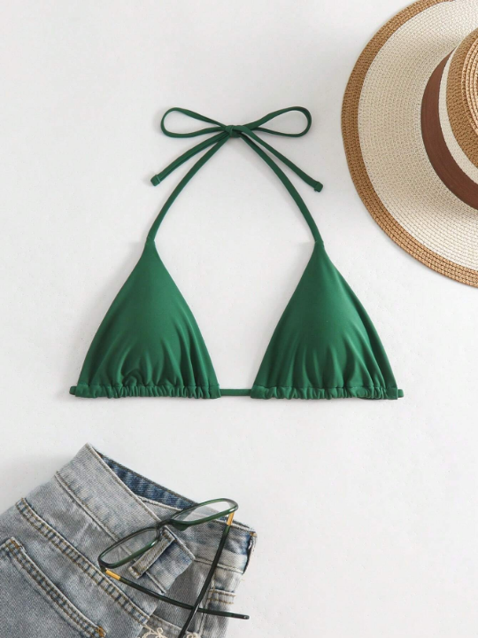 Swim Basics Halter Triangle Bikini Top