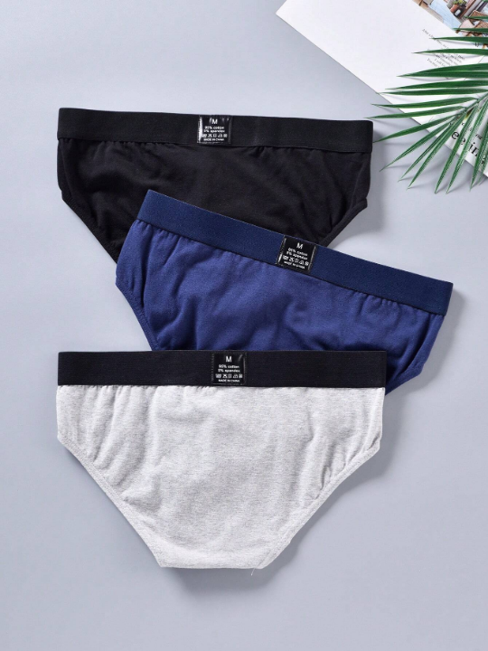 Men 3pcs Letter Graphic Brief