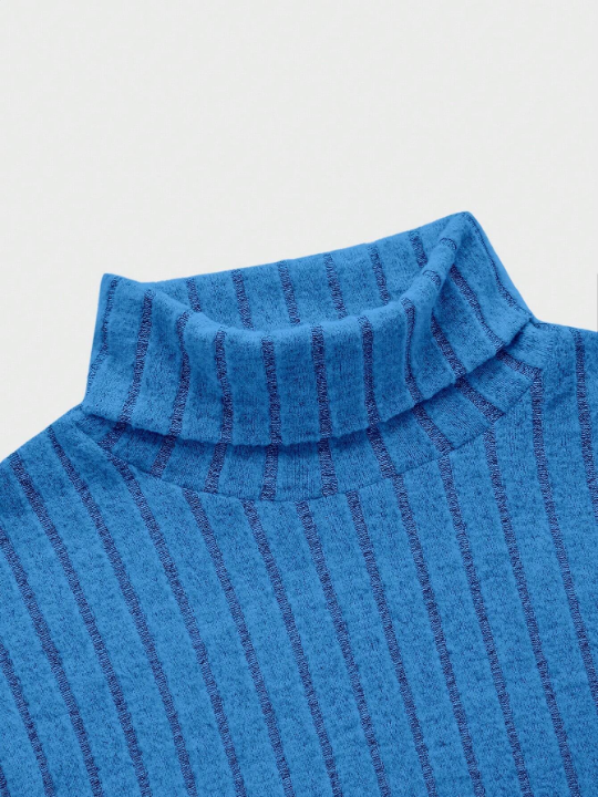 Manfinity Homme Men High Neck Ribbed Knit Tee