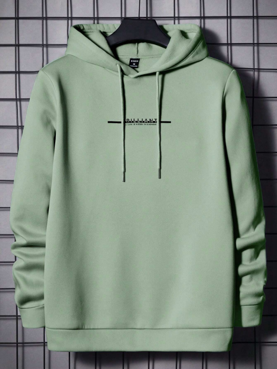 Manfinity Hypemode Men Letter Graphic Drawstring Hoodie