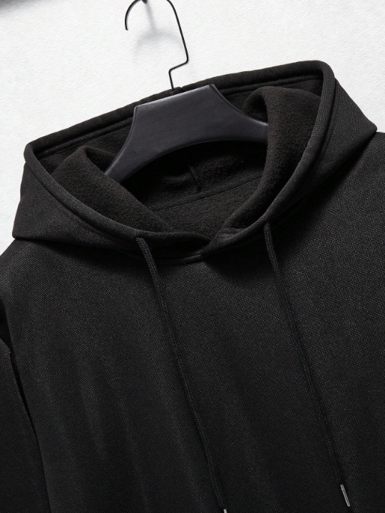 Men Bear And Letter Graphic Drawstring Hoodie