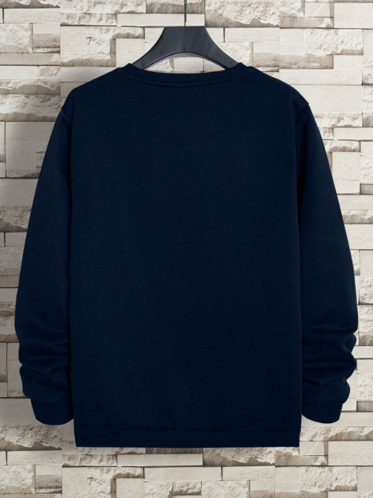 Men Solid Thermal Lined Sweatshirt