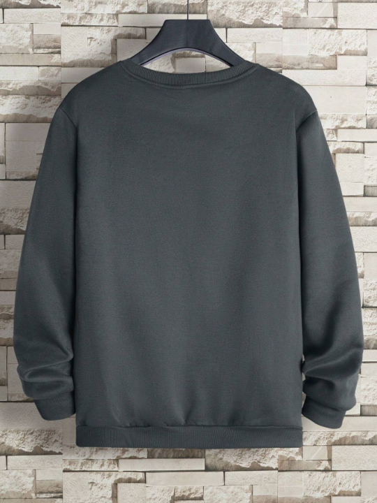 Men Solid Thermal Lined Sweatshirt