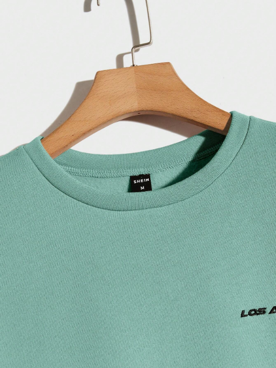 Manfinity Unisex Men Embroidery Letter Pattern Thermal Lined Sweatshirt