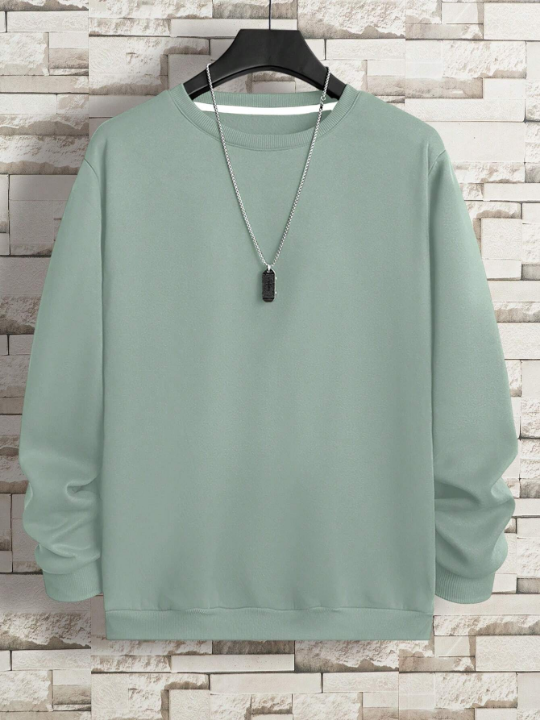 Men Solid Thermal Lined Sweatshirt