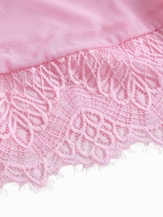 Lace Panel Bow Front Slips & Thong