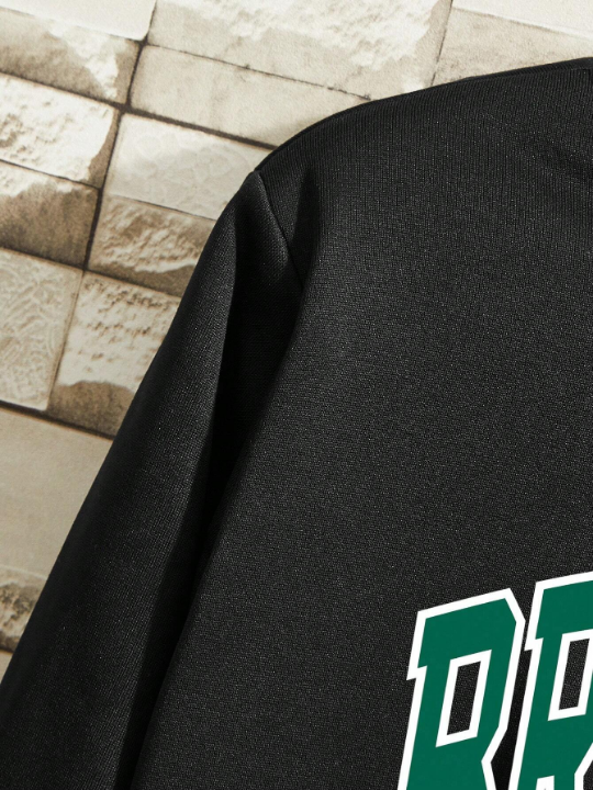 Men Letter Graphic Thermal Lined Sweatshirt