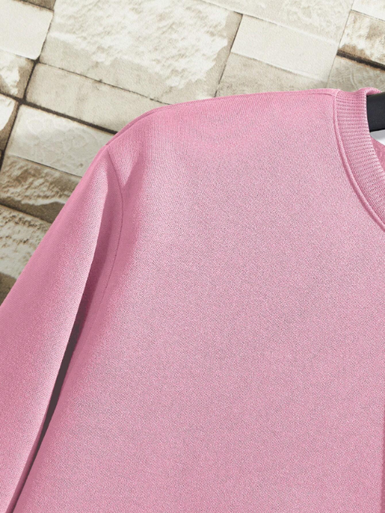 Men Solid Round Neck Thermal Lined Sweatshirt Without Necklace