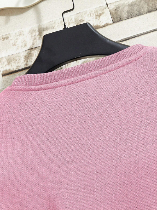 Men Solid Round Neck Thermal Lined Sweatshirt Without Necklace