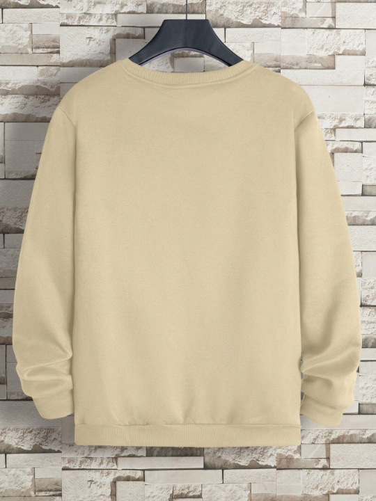 Men Solid Round Neck Sweatshirt Without Necklace