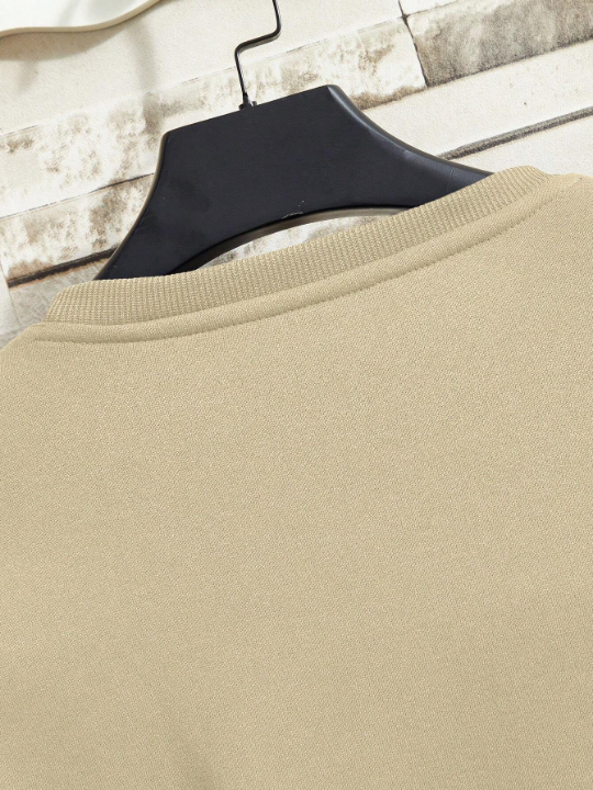 Men Solid Round Neck Sweatshirt Without Necklace
