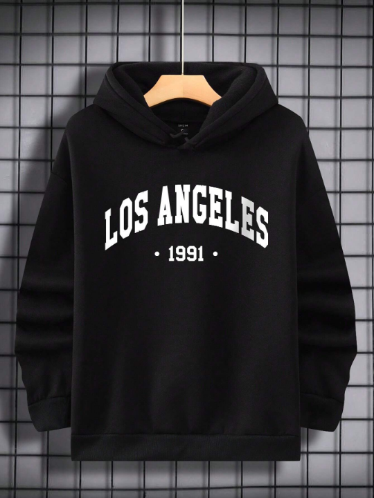 Men Letter Graphic Hoodie