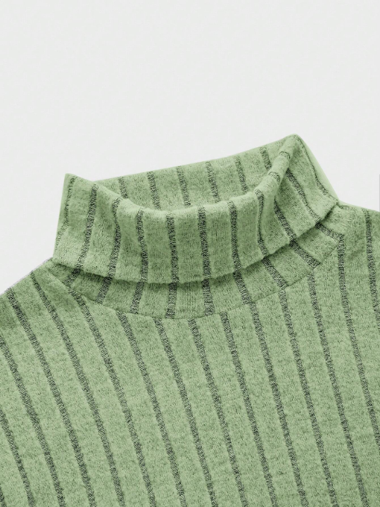 Manfinity Homme Men High Neck Ribbed Knit Tee