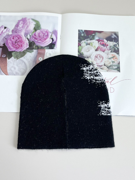 1pc Knitted Jacquard Ghost Skull Pattern Soft, Lightweight, Breathable Fashion Hat For Street Hip-hop, Winter