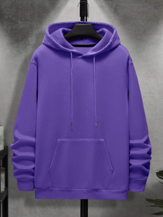 Men Kangaroo Pocket Drawstring Thermal Lined Hoodie