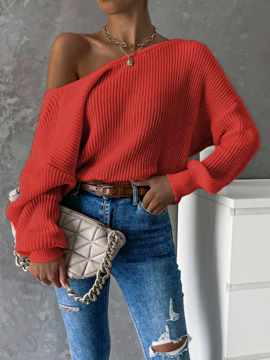 Priv Twist Back Drop Shoulder Sweater