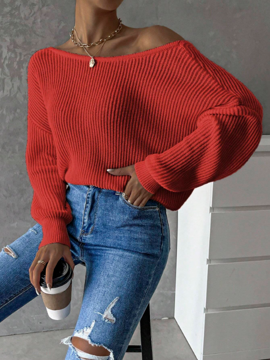 Priv Twist Back Drop Shoulder Sweater