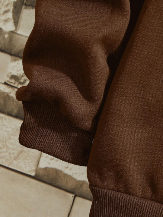 Men Letter Graphic Thermal Lined Sweatshirt