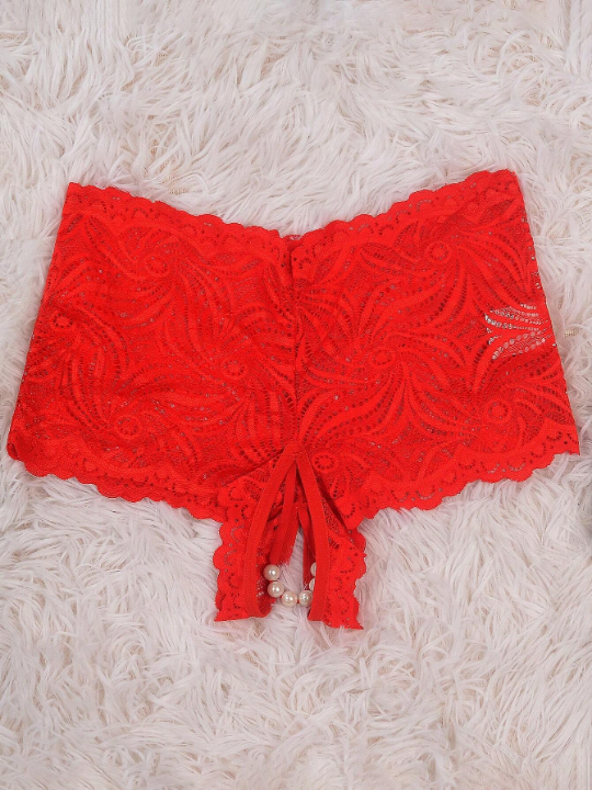 Classic Sexy Floral Lace Crotchless Panty