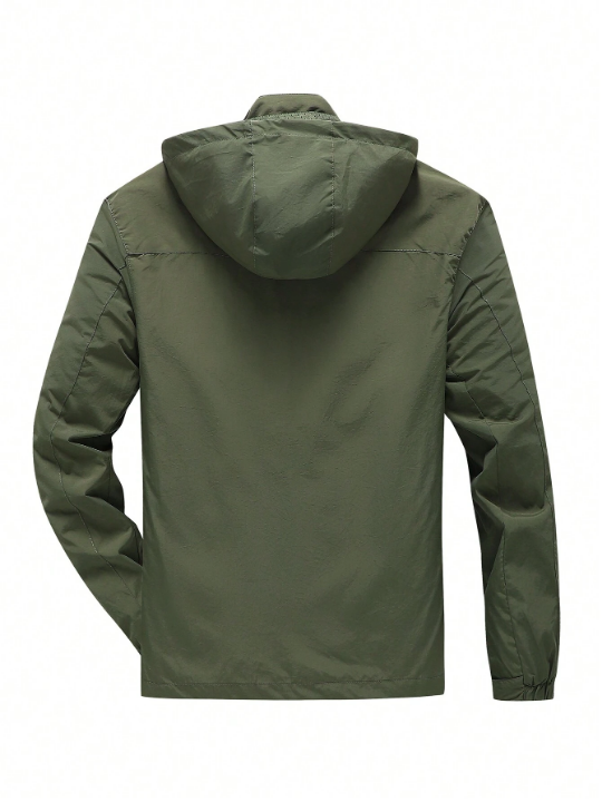 Men Zip Up Hooded Jacket