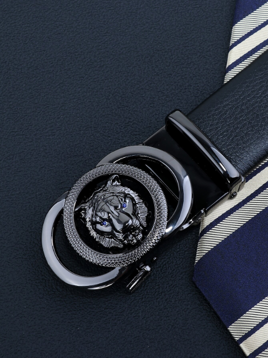 1pc Fashionable Casual Men's Leather Belt, Versatile Business Style Waistband For Men