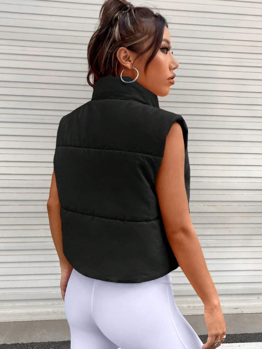 EZwear Zip Up Sleeveless Puffer Vest Coat