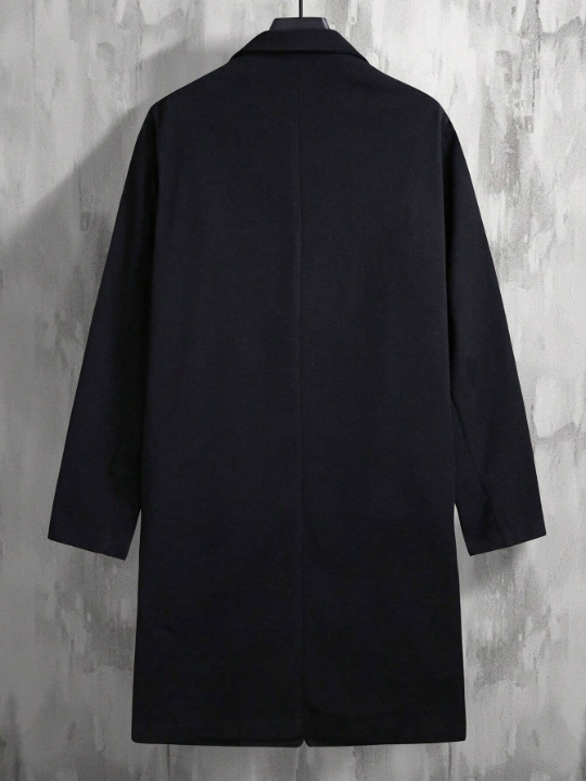 Manfinity Homme Men 1pc Lapel Neck Dual Pocket Overcoat