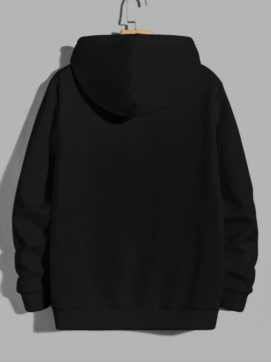 Cottnline Men Letter Graphic Hoodie