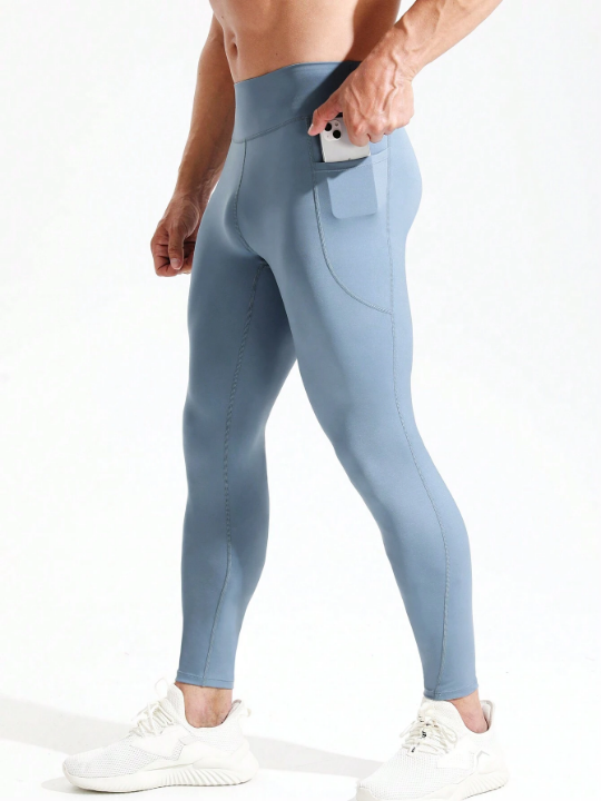 Men's High waisted Base Layer Tights for Enhanced FitnessPerformance and Running Comfort