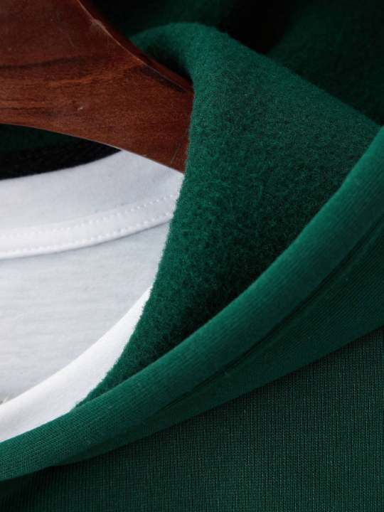 Manfinity Homme Loose Fit Men's Letter Graphic Zipper Up Drop Shoulder Hoodie