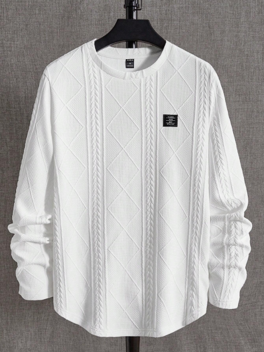 Manfinity Homme Men Letter Patched Detail Tee