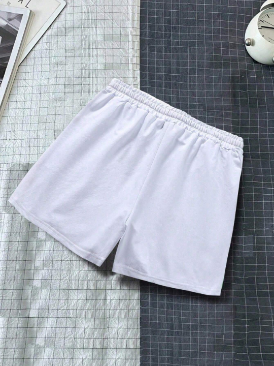 Manfinity Men Letter Graphic Drawstring Waist Shorts
