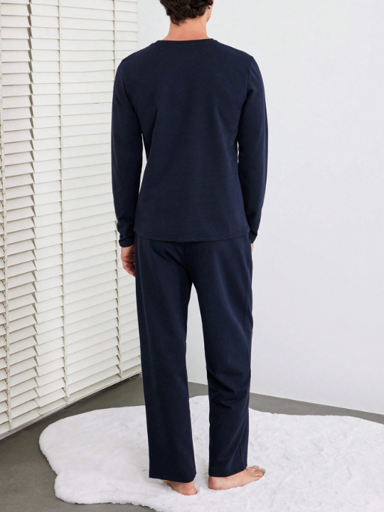 Cottnline Men Slogan Graphic PJ Set