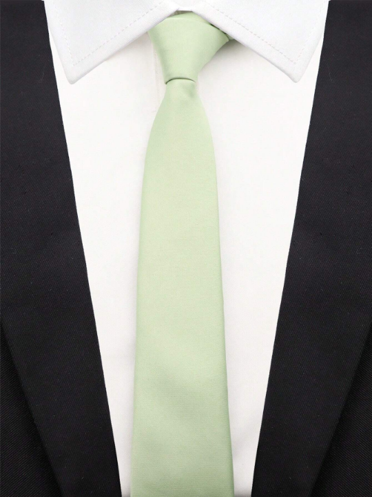 1pc Men's Business Fashionable Smooth Silk-like Necktie Suitable For Wedding, Celebration And Daily Wear