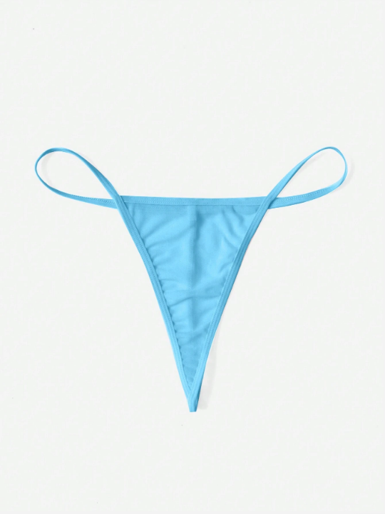 Contrast Lace Asymmetrical Hem Slips With Thong