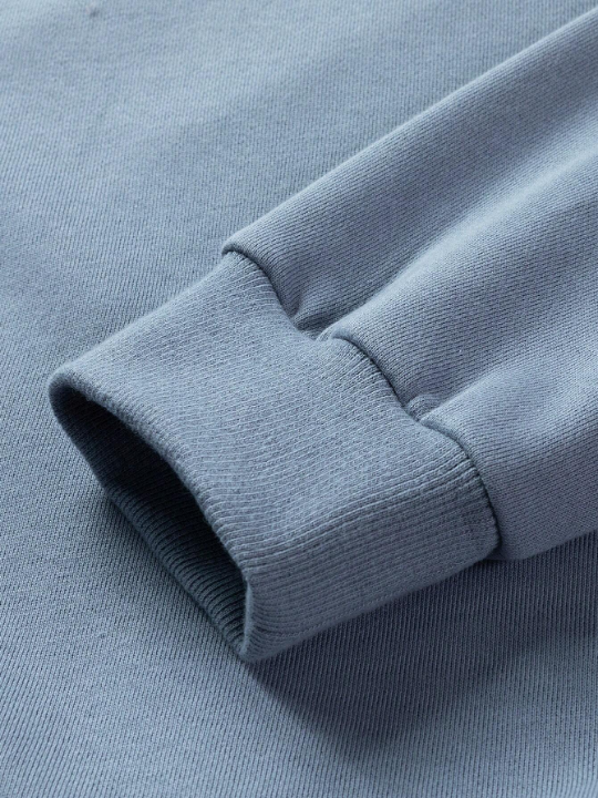 Men Letter Patched Drop Shoulder 2 In 1 Sweatshirt