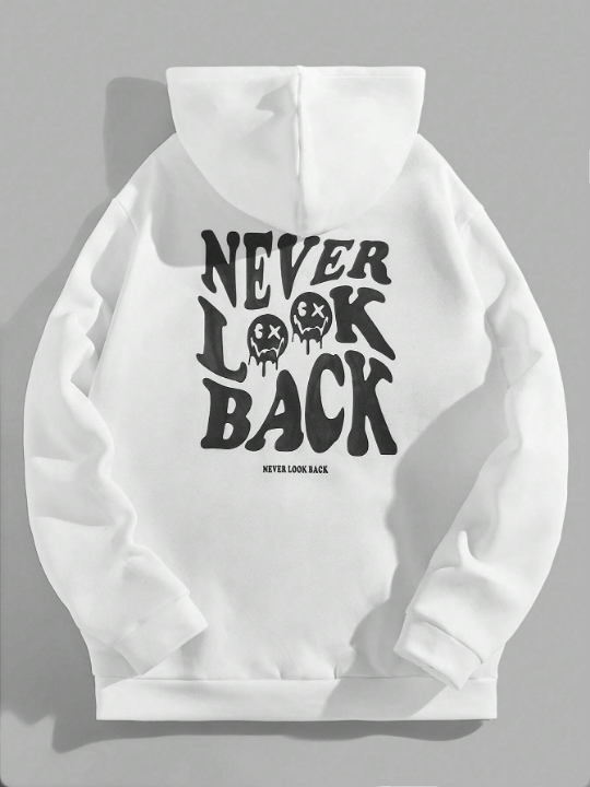 Manfinity Hypemode Men Slogan & Cartoon Graphic Hoodie