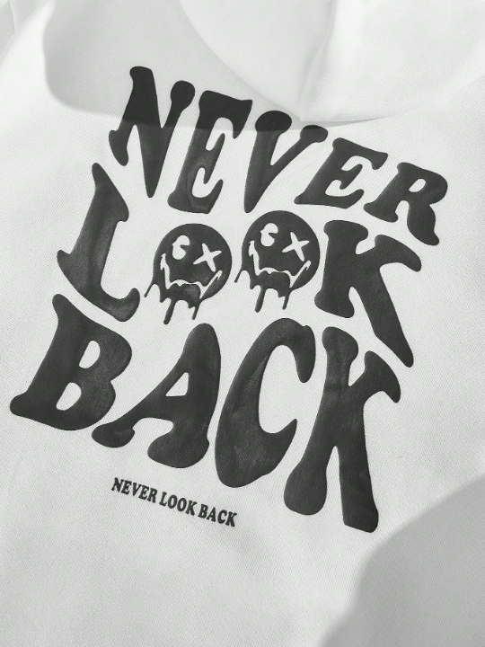 Manfinity Hypemode Men Slogan & Cartoon Graphic Hoodie