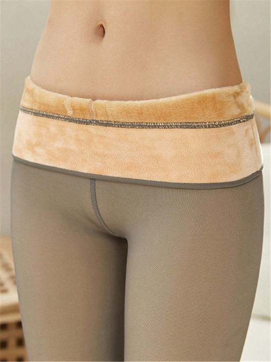 220g Autumn and Winter Thickened Thermal Pantyhose Stockings Women's Warm High Elasticity Translucent High Waist Translucent Leggings【1 PC】