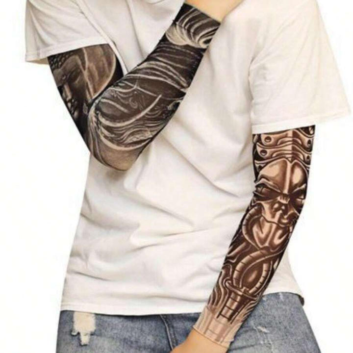 1pc Seamless, Quick-drying, Sun Protection, Uv Protection, Tattoo Ice Sleeve, Outdoor Activities Such As Cycling, Fishing, Mountaineering, Travel, Tattoo Sleeves With Random Color And Style
