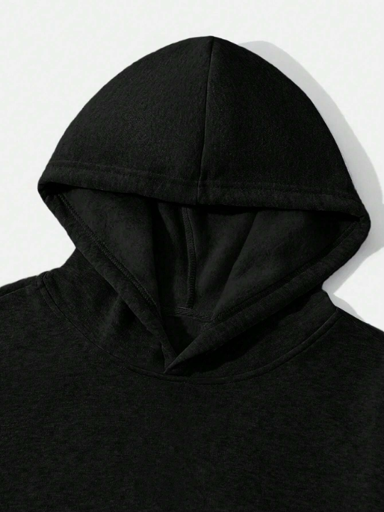 Manfinity Homme Men Star & Letter Graphic Kangaroo Pocket Thermal Hoodie