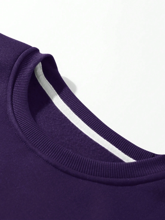 Men Solid Thermal Lined Sweatshirt