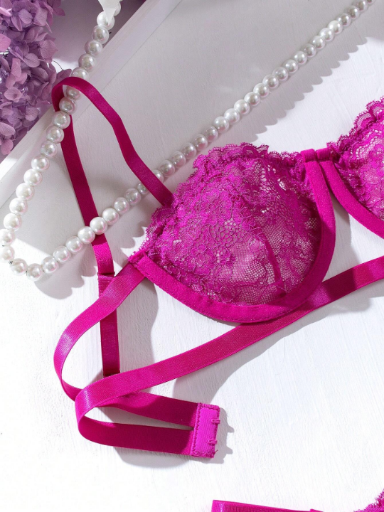 Floral Lace Underwire Lingerie Set