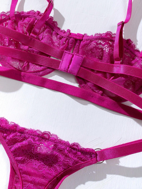 Floral Lace Underwire Lingerie Set