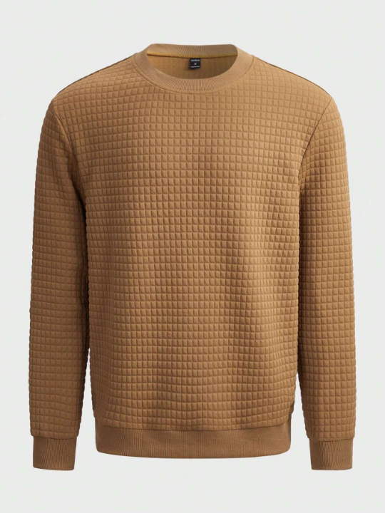 Manfinity Homme Men Solid Round Neck Sweatshirt