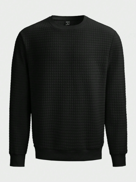 Manfinity Homme Men Solid Round Neck Sweatshirt